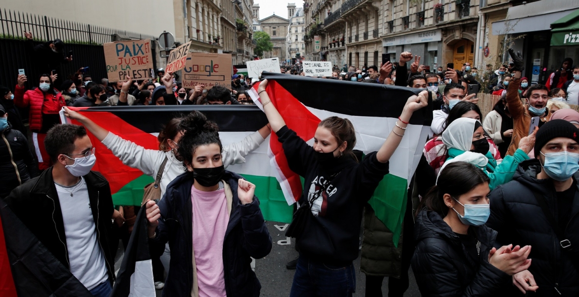 مظاهرة في باريس مؤيدة للفلسطينيين