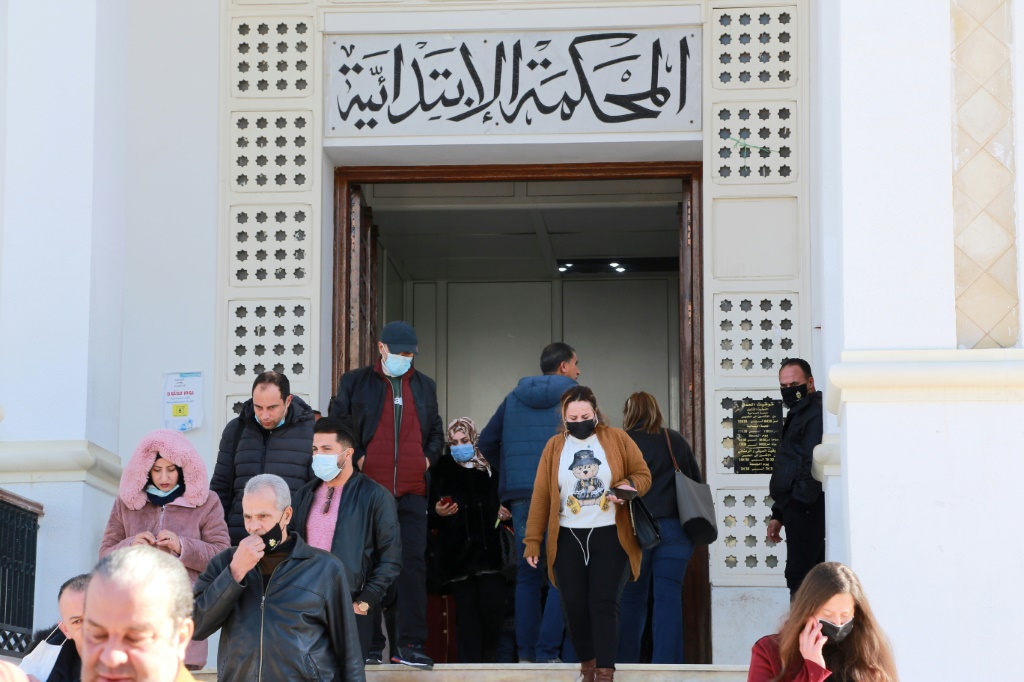المحكمة الابتدائية في في أريانة في تونس بتاريخ 9 شباط/فبراير 2022 (ا ف ب)