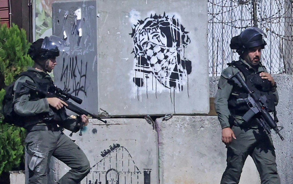    دورية حرس الحدود الإسرائيلية في بيت لحم بالضفة الغربية المحتلة ، 20 أكتوبر ، 2022 (ا ف ب)   