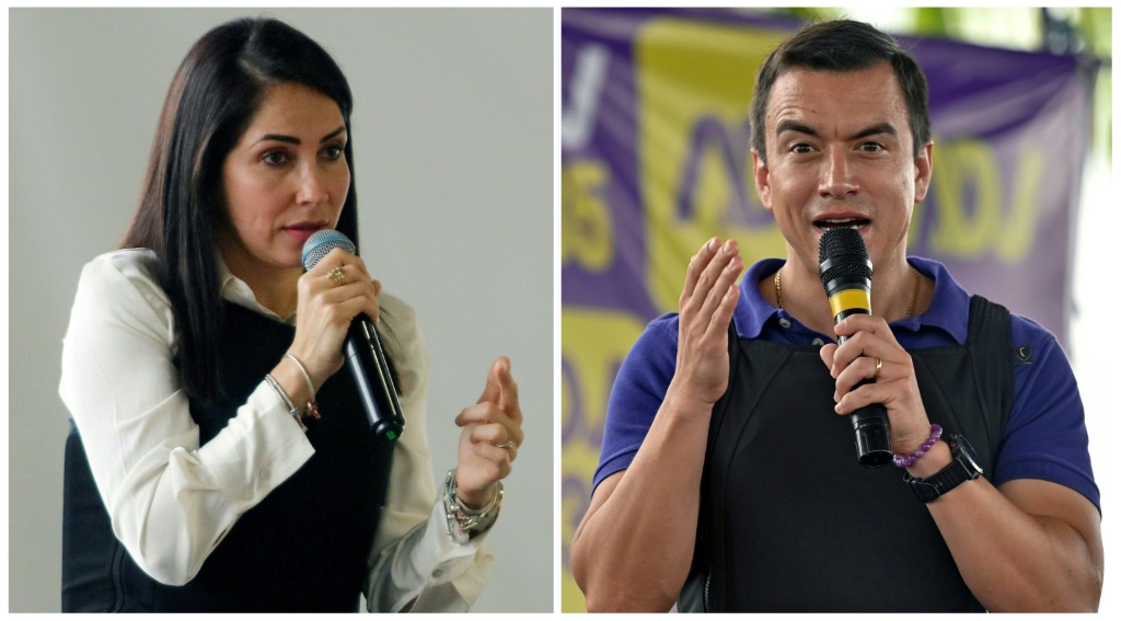 ستواجه لويزا جونزاليس ودانييل نوبوا الانتخابات الرئاسية في الإكوادور يوم الأحد بعد أن قاما بحملة انتخابية مرتديين سترات واقية من الرصاص وسط مناخ من الخوف (ا ف ب)