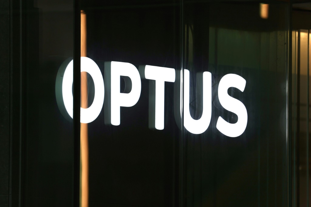 شعار شركة "أوبتوس" الأسترالية للاتصالات (ا ف ب)