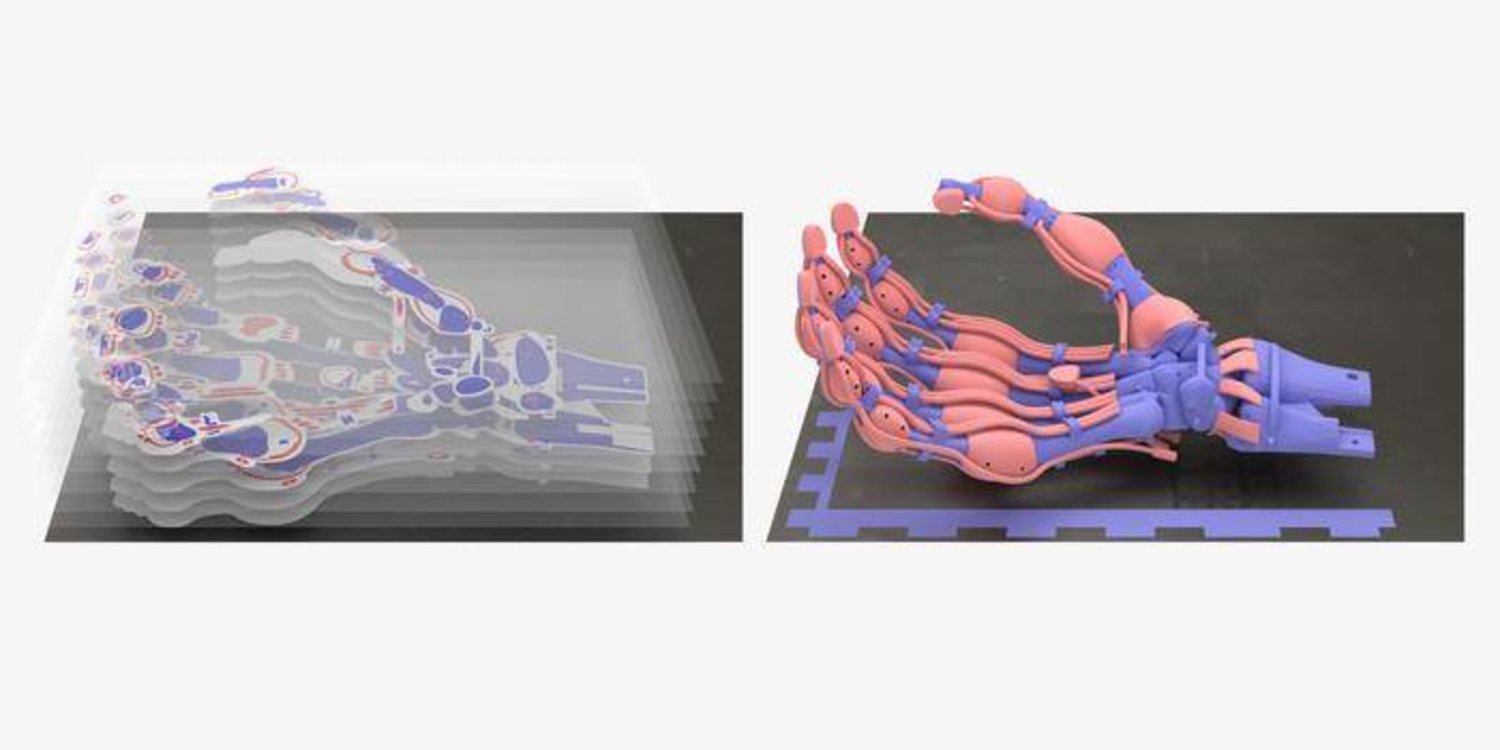 طباعة يد ألية تحتوي على عظام وأربطة وأوتار (المعهد الفدرالي السويسري للتكنولوجيا)