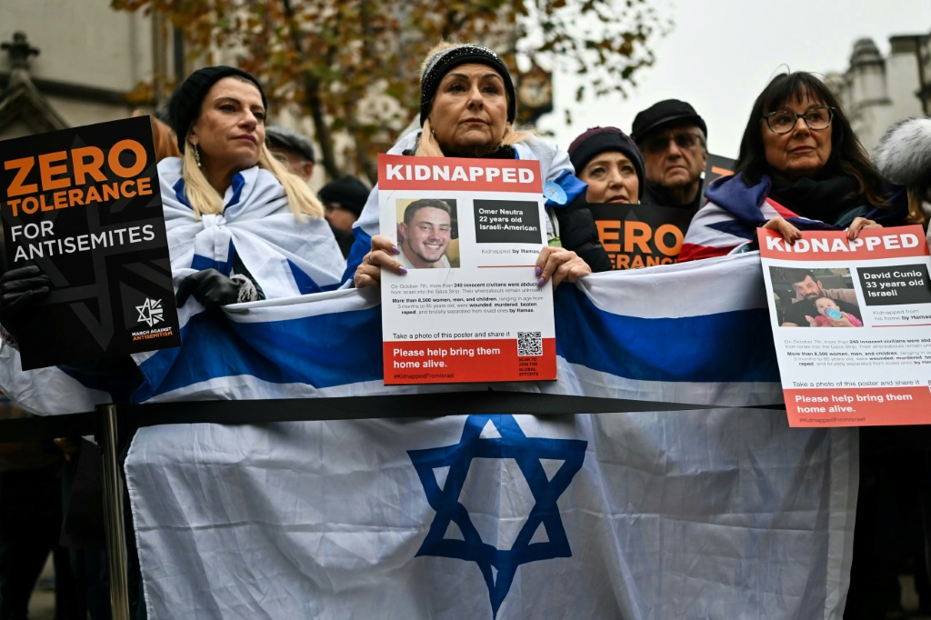 جانب من تظاهرة ضد معاداة السامية في لندن في 26 تشرين الثاني/نوفمبر 2023 (ا ف ب)