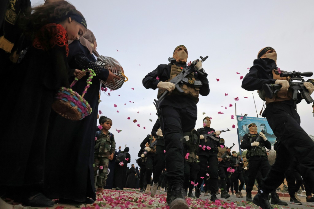 عرض عسكري لحركة الجهاد الإسلامي في غزة في 4 تشرين الأول أكتوبر 2023 (ا ف ب)