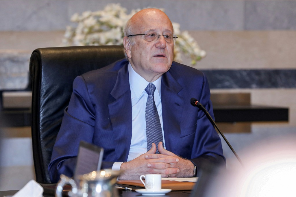 رئيس حكومة تصريف الأعمال اللبنانية، نجيب ميقاتي (أ ف ب)