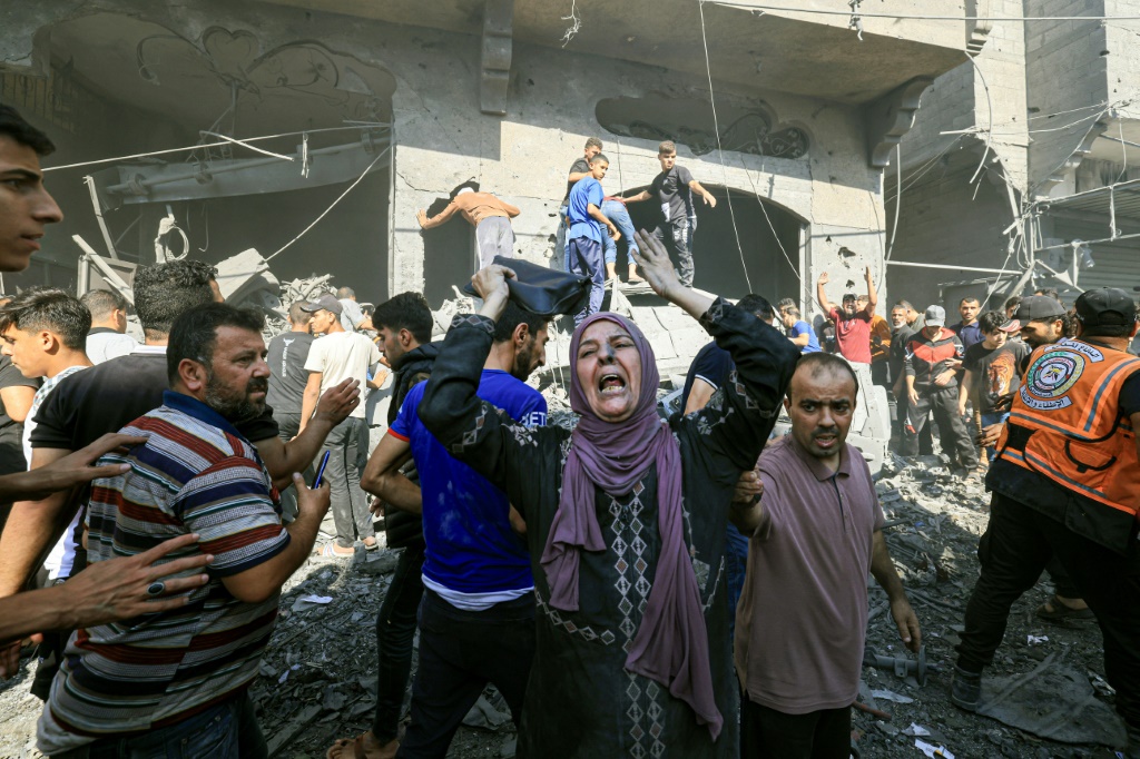 جانب من آثار القصف الهمجي الإسرائيلي على قطاع غزة (ا ف ب)