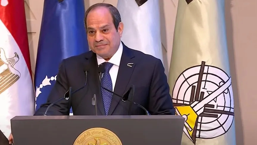 لقطة شاشة من كلمة الرئيس المصري عبد الفتاح السيسي في يوم الشهيد. مصر في 9 مارس 2024 (حساب رئاسة جمهورية مصر)