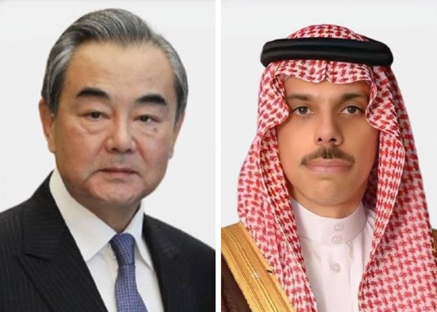 الأمير فيصل بن فرحان ونظيره الصيني وانغ يي (الخارجية السعودية)